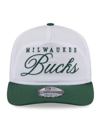 Men's White/Hunter Green Milwaukee Bucks 2025 NBA Draft On-Stage Nylon 19TWENTY Adjustable Hat