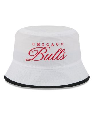 Men's White/Black Chicago Bulls 2025 NBA Draft Nylon Bucket Hat