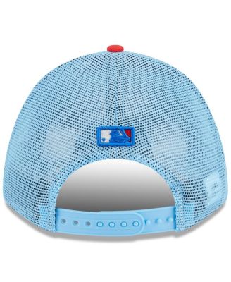 Men's Light Blue/Red San Francisco Giants 2025 Fourth of July 9FORTY A-Frame M-Crown Adjustable Trucker Hat