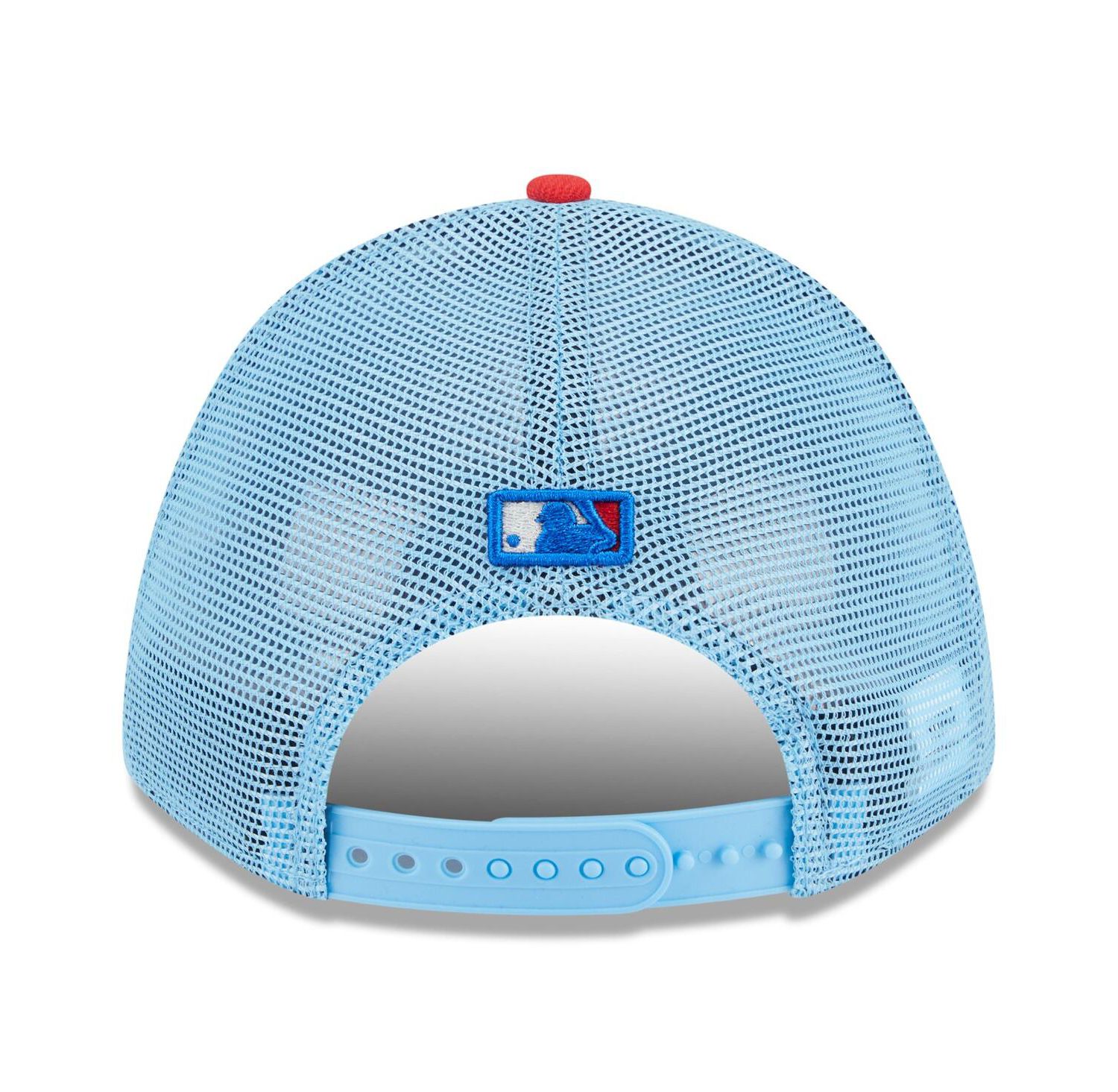 Men's Light Blue/Red San Francisco Giants 2025 Fourth of July 9FORTY A-Frame M-Crown Adjustable Trucker Hat