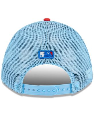 Men's Light Blue/Red Miami Marlins 2025 Fourth of July 9FORTY A-Frame M-Crown Adjustable Trucker Hat