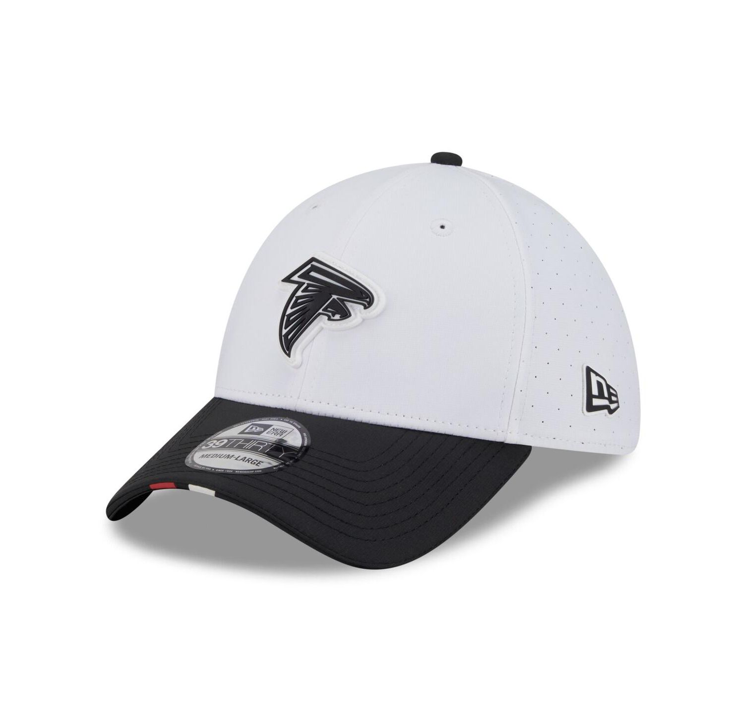Men's White/Black Atlanta Falcons 2025 NFL Training Camp 39THIRTY Flex Hat