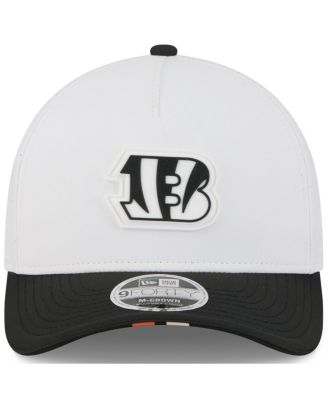 Big Boys and Girls White/Black Cincinnati Bengals 2025 NFL Training Camp A-Frame 9FORTY Adjustable Hat