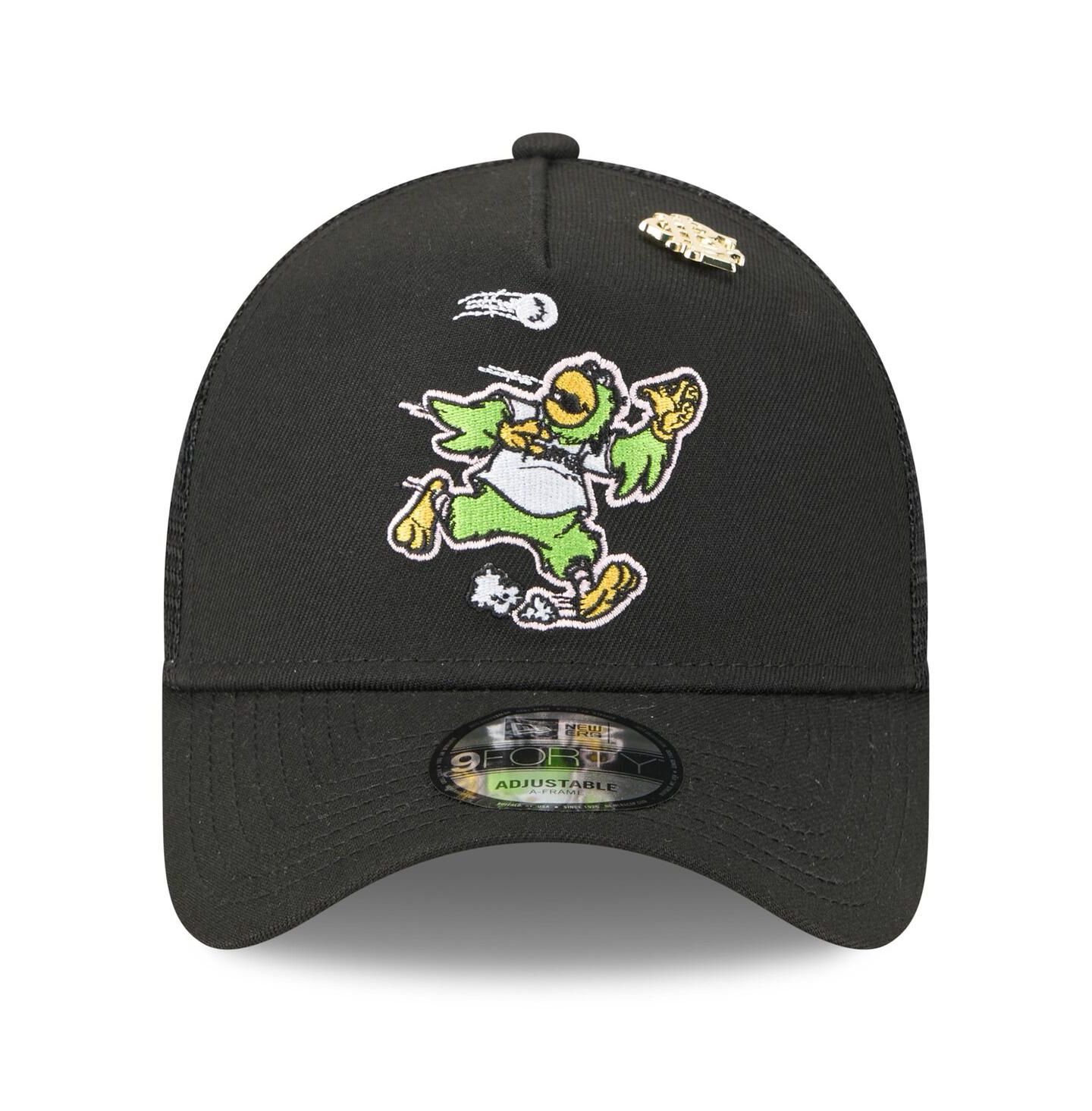 Мужская кепка New Era Black Pittsburgh Pirates 2025 Big League Chew A-Frame 9FORTY Adjustable Trucker Hat — фото 4