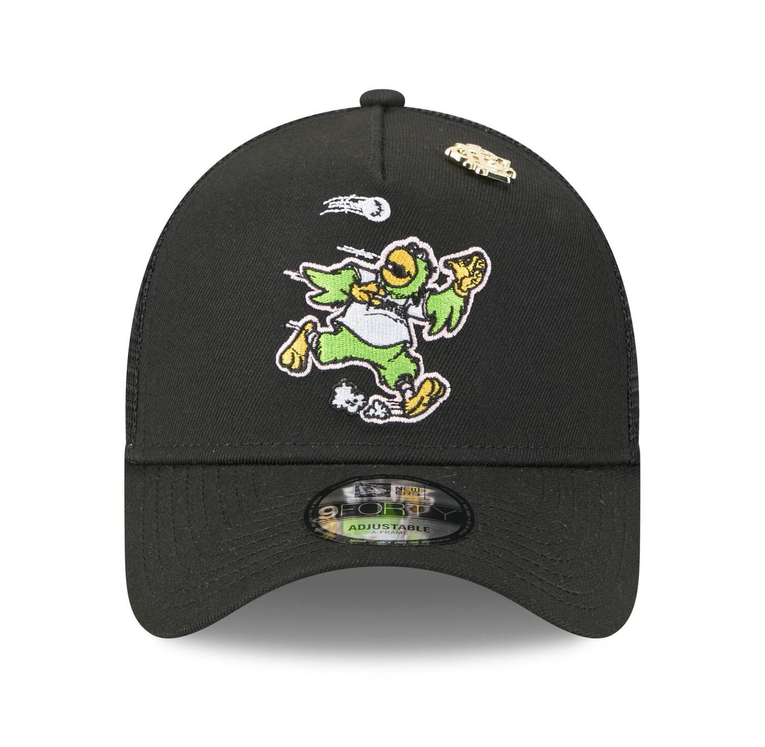 Men's Black Pittsburgh Pirates 2025 Big League Chew A-Frame 9FORTY Adjustable Trucker Hat