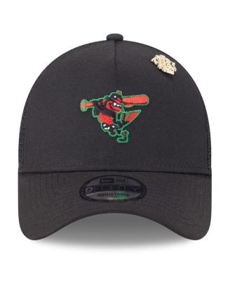 Men's Black Baltimore Orioles 2025 Big League Chew A-Frame 9FORTY Adjustable Trucker Hat