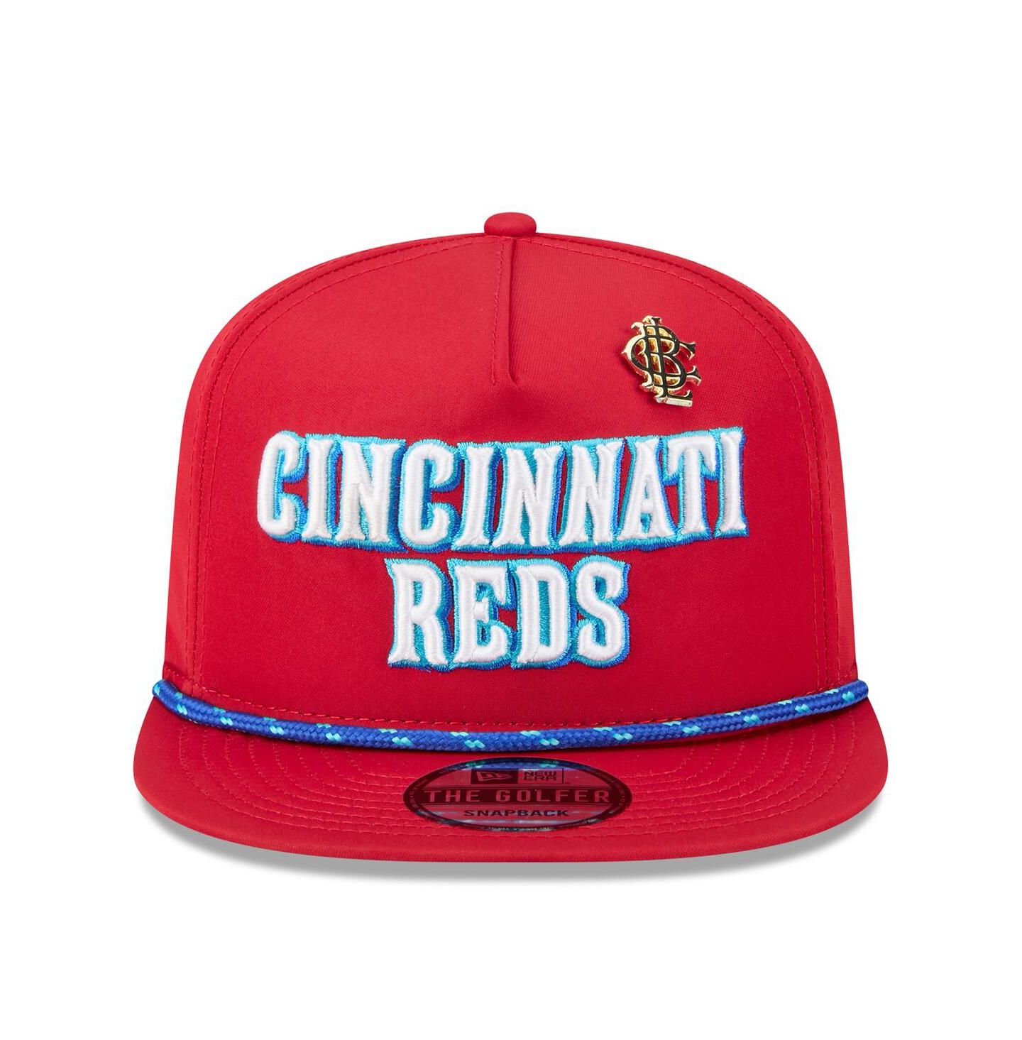 Мужская кепка New Era Red Cincinnati Reds 2025 Big League Chew Golfer Snapback Hat — фото 2