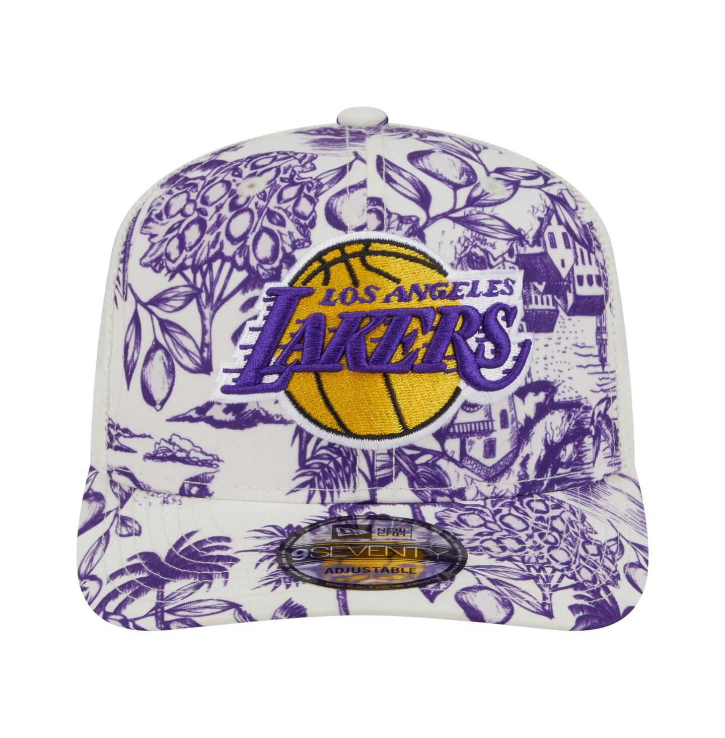 Мужская кепка New Era White Los Angeles Lakers Lemon Tree 9SEVENTY Adjustable Hat — фото 3