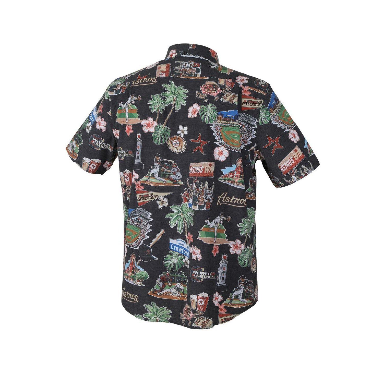 Men's Black Houston Astros Scenic Tri-Blend Button-Down Shirt