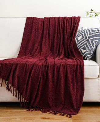 Fringe Tassels Chenille Throw, 50" x 60"