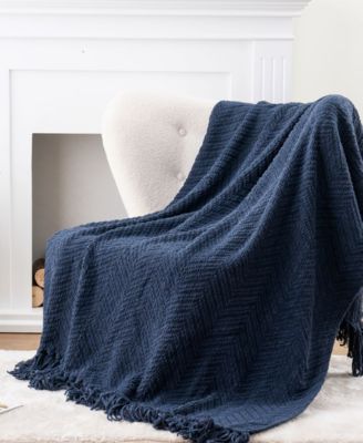 Herringbone Chenille Knit Throw, 50" x 60"