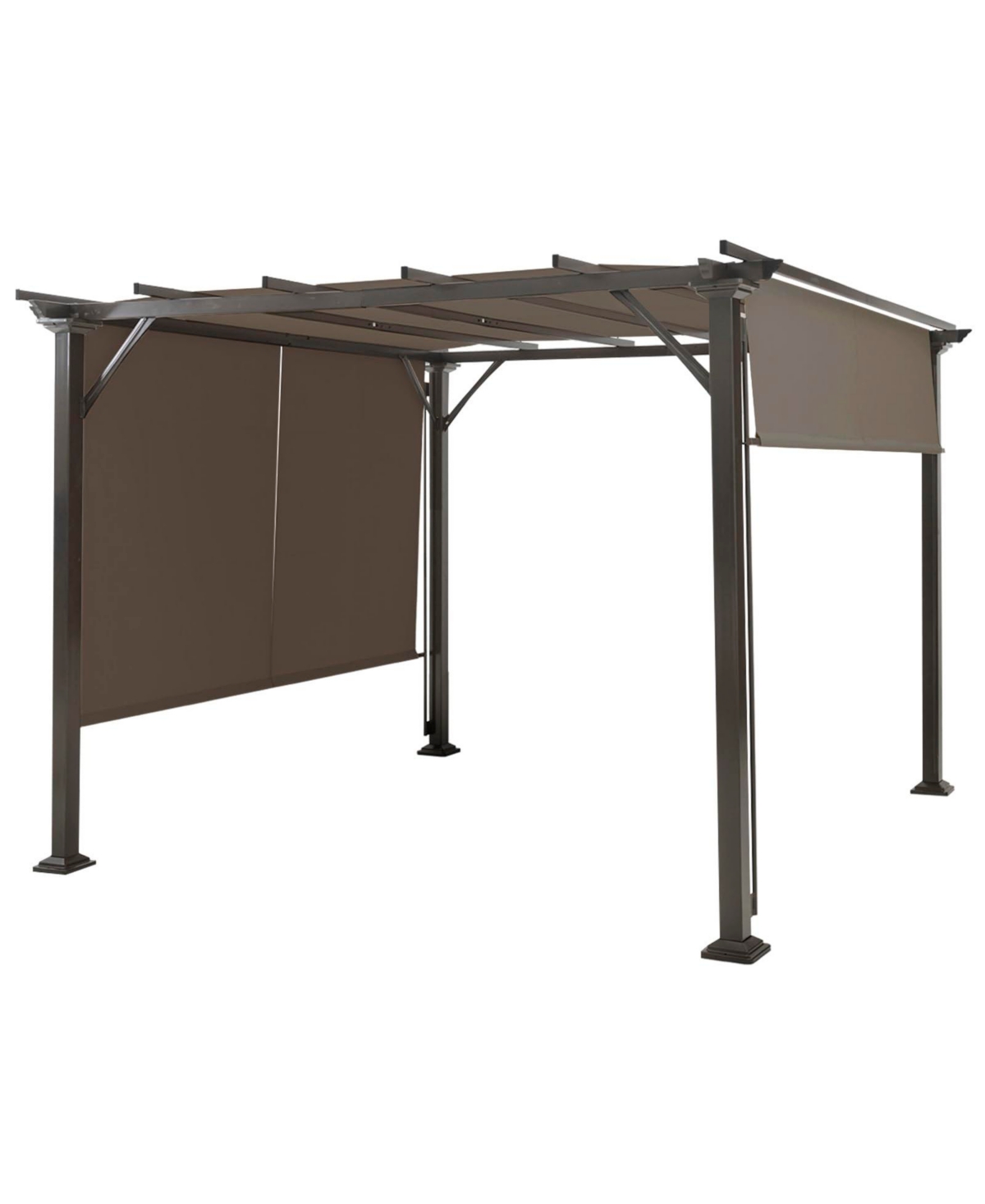 2 Pieces 16x4 Ft Universal Canopy Cover, Outdoor Pergola Roof Top Cover - Brown