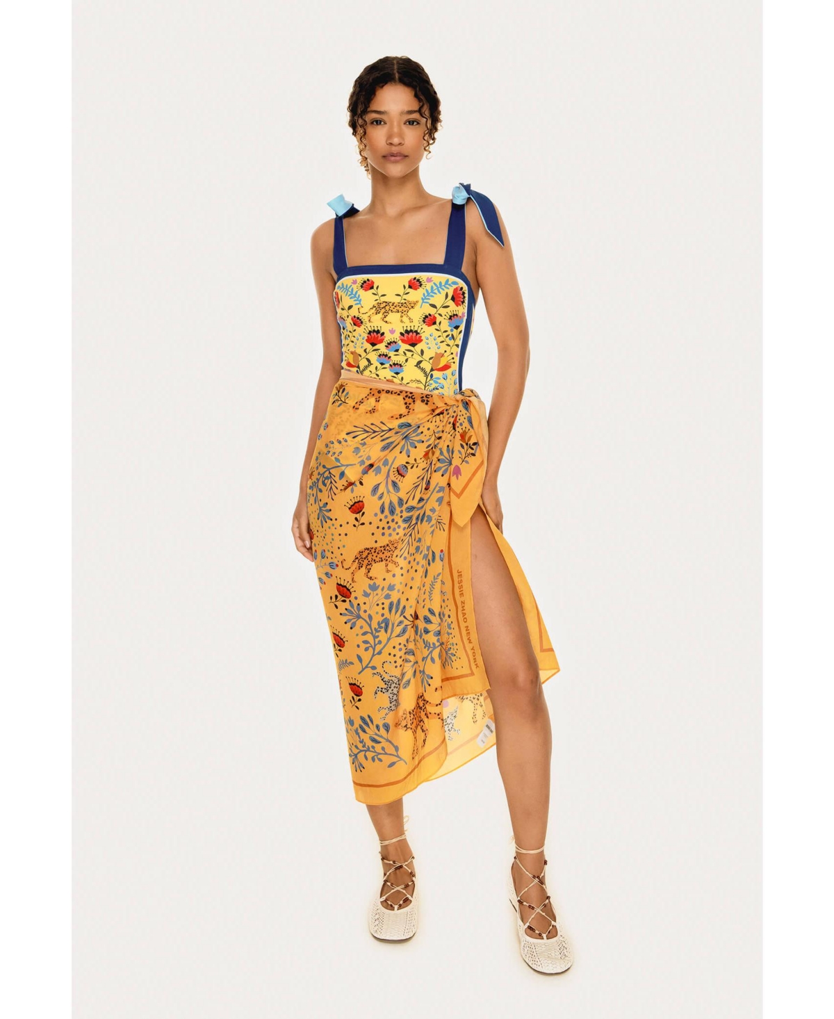 Beach Sarong Wrap - Amazon Rainforest Yellow