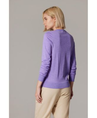 Women's 100% Merino Wool Light Weight Cardigan | Ultra Soft Fine-gauge Sweaters Machine Washable