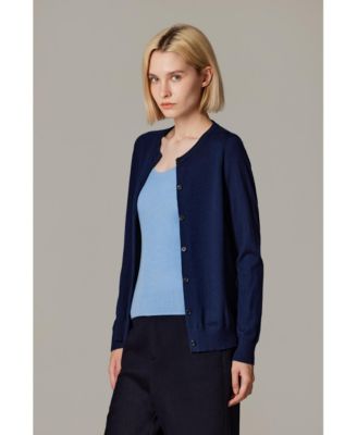 Women's 100% Merino Wool Light Weight Cardigan | Ultra Soft Fine-gauge Sweaters Machine Washable