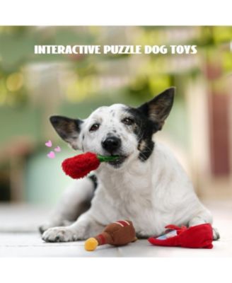 6 in 1 Little Red Riding Hood Plush Dog Toys, Fairy tale Puzzle Dog Toy