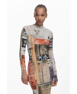 Women's Collage fitted dress