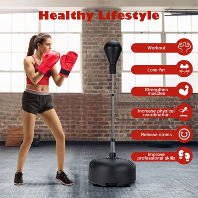 Adjustable Freestanding Punching Bag with Boxing Gloves