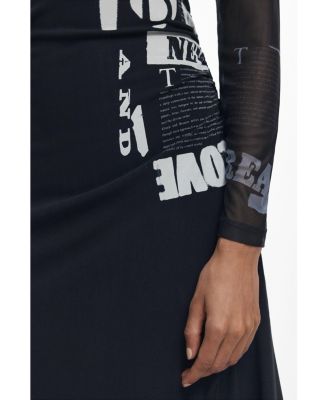 Women's Ruched newspaper dress