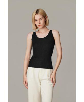Women's Scoop Neck Tank Top | 75% Merino Wool 25% Silk Ultra-Soft Layering Essential | Natrual Moisture Wicking Sweater