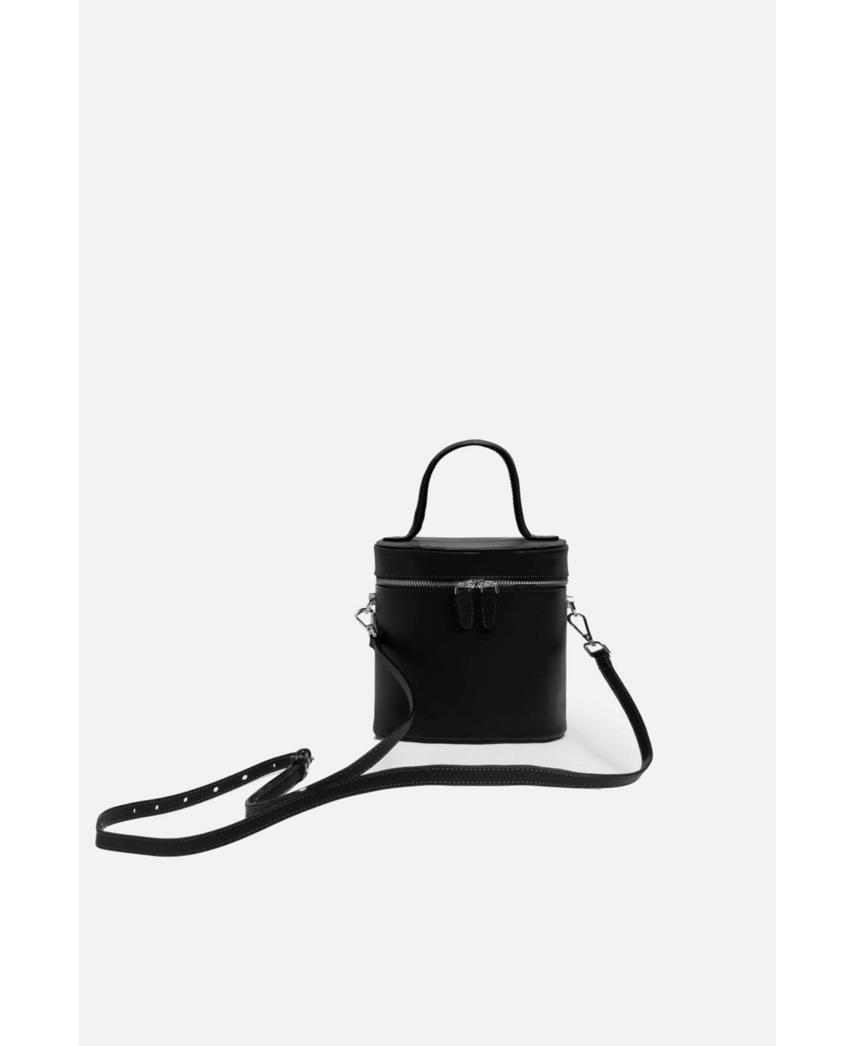 Petite Nola Bucket Leather Bag in Pink - Black