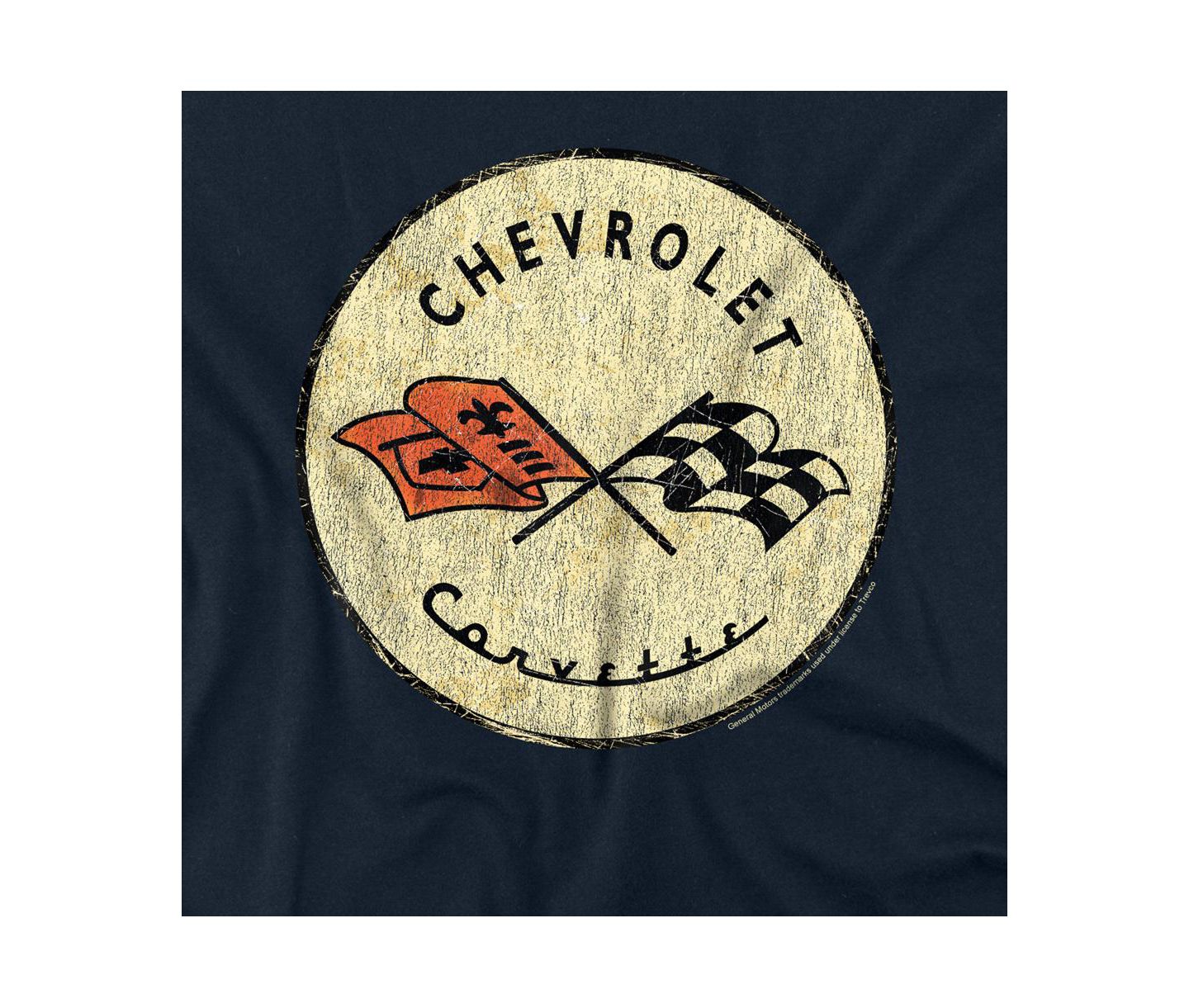 Мужская футболка Corvette Chevrolet Old Vette T-Shirt Navy, цвет: Тёмно-синий — фото 3
