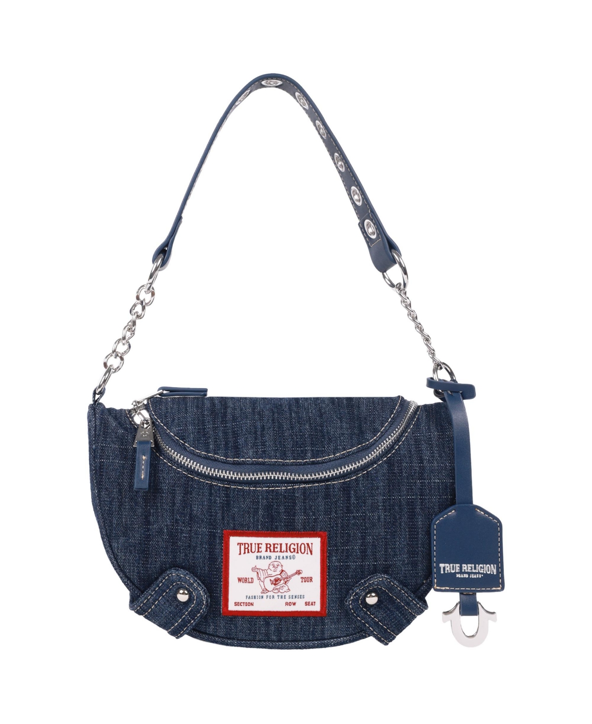 Chain Handle Denim Hobo - Blue