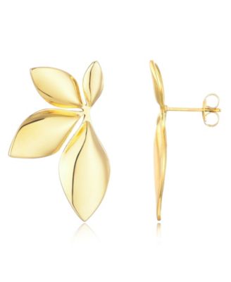 Gold Statement Flower Stud Earrings