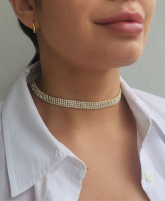 Gold Crystal Adjustable Choker Necklace