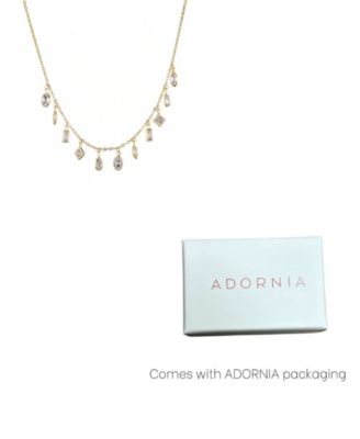 Gold Crystal Multi Shape Dangle Necklace