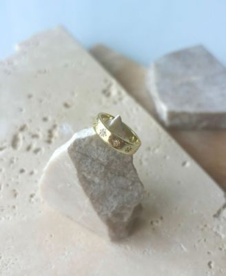 Gold Cubic Zirconia Stars Band Ring