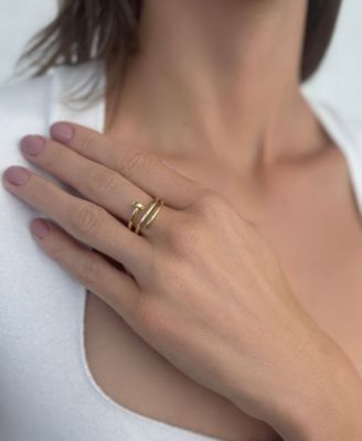 Gold Nail Double Wrap Ring