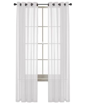 Ultra Luxurious Elegant Sheer Grommet Single Curtain Panel - 54 in. W x 84 in. L, White