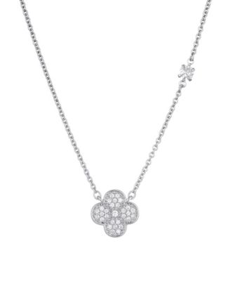 Cubic Zirconia Clover Pendant Necklace