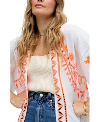 Women's Lupe Edge To Edge Embroidered Kimono