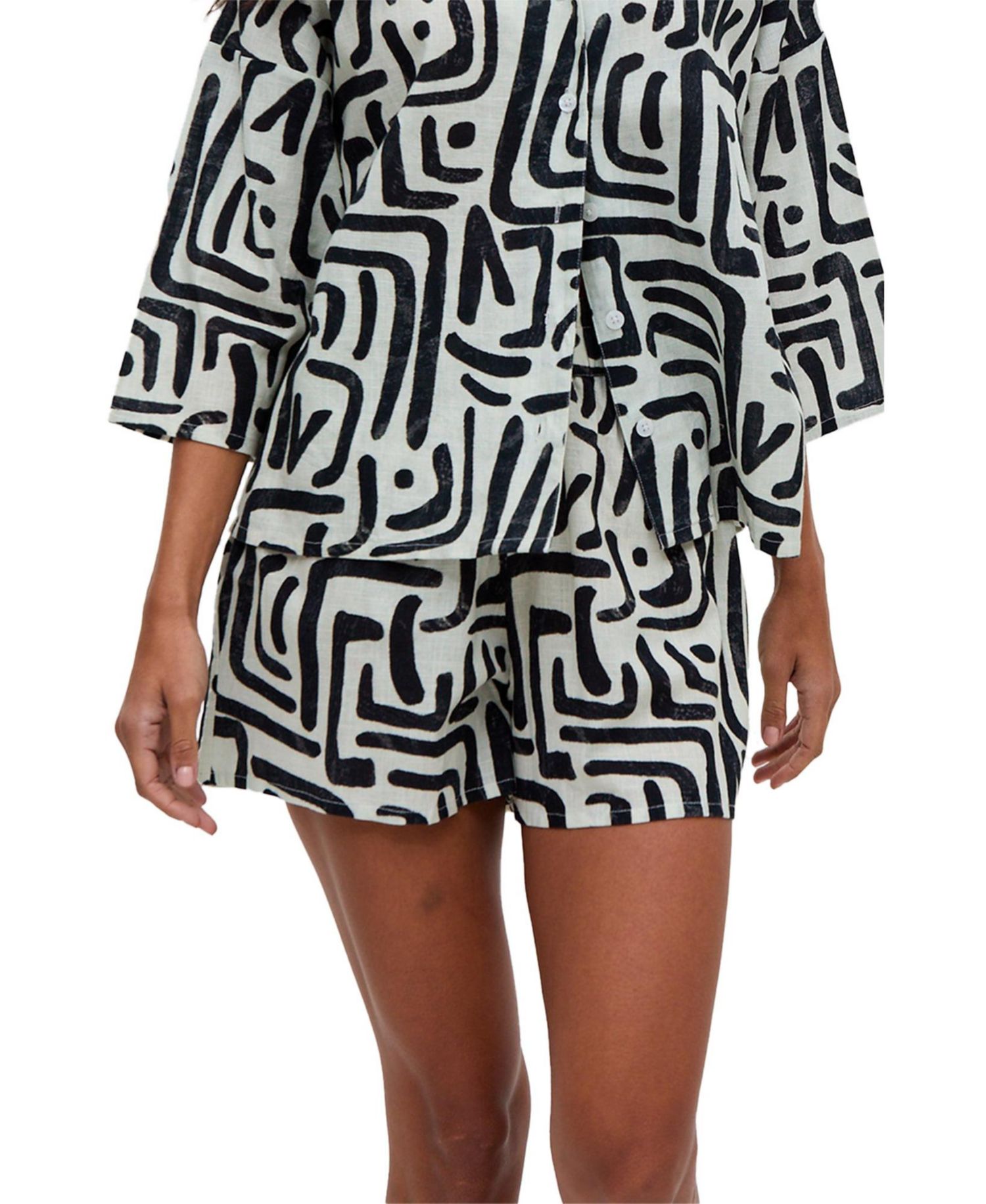 Women's Nicola Paperbag Waist Warhol Print Shorts