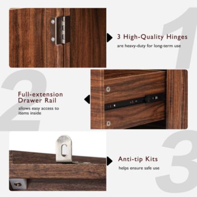 71" Freestanding Pantry Cabinet with 2 Drawers, 8 Door Shelves, 3 Cabinet Shelves, Embossed Texture Finish