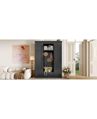 Hall Tree with Bench 3 Hooks Cabinet Drawer & Shelves