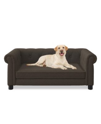 Elegant Elevated Dog Sofa Bed - Dark Brown