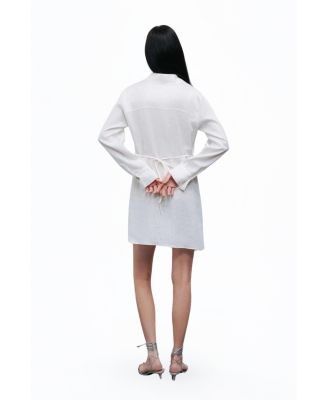 Women's Linen Mini Dress with Accessory Detail