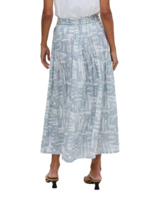 Women's Bonnie Shirred Waist Warhol Print Midi Skirt