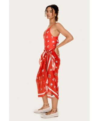 Women's Beach Sarong Wrap - Red Tides