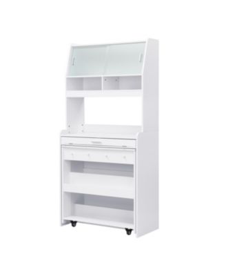 Compact Buffet Hutch Foldable Table Storage