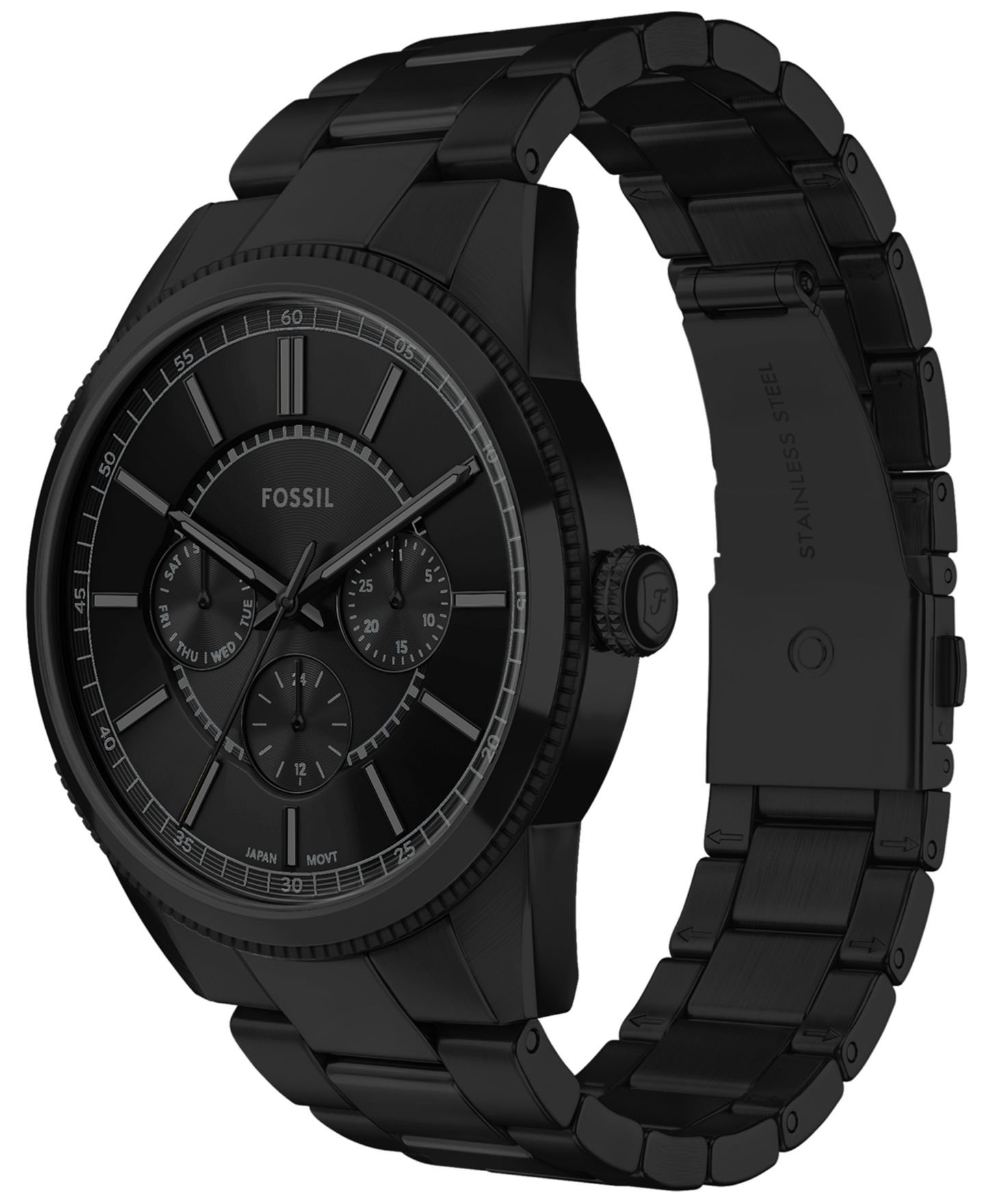 Мужские часы Fossil Pearson Multifunction Black Stainless-Steel Watch, 42mm — фото 2