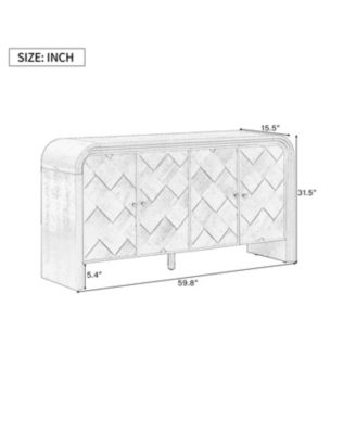 Woven Wood Slat Door Sideboard