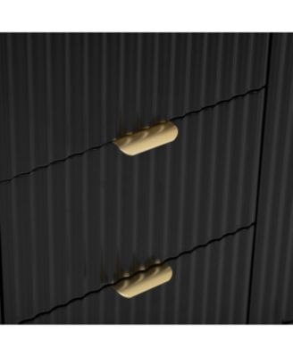 Wave Design Sideboard - Adjustable Shelves Drawers Soft-Close Doors