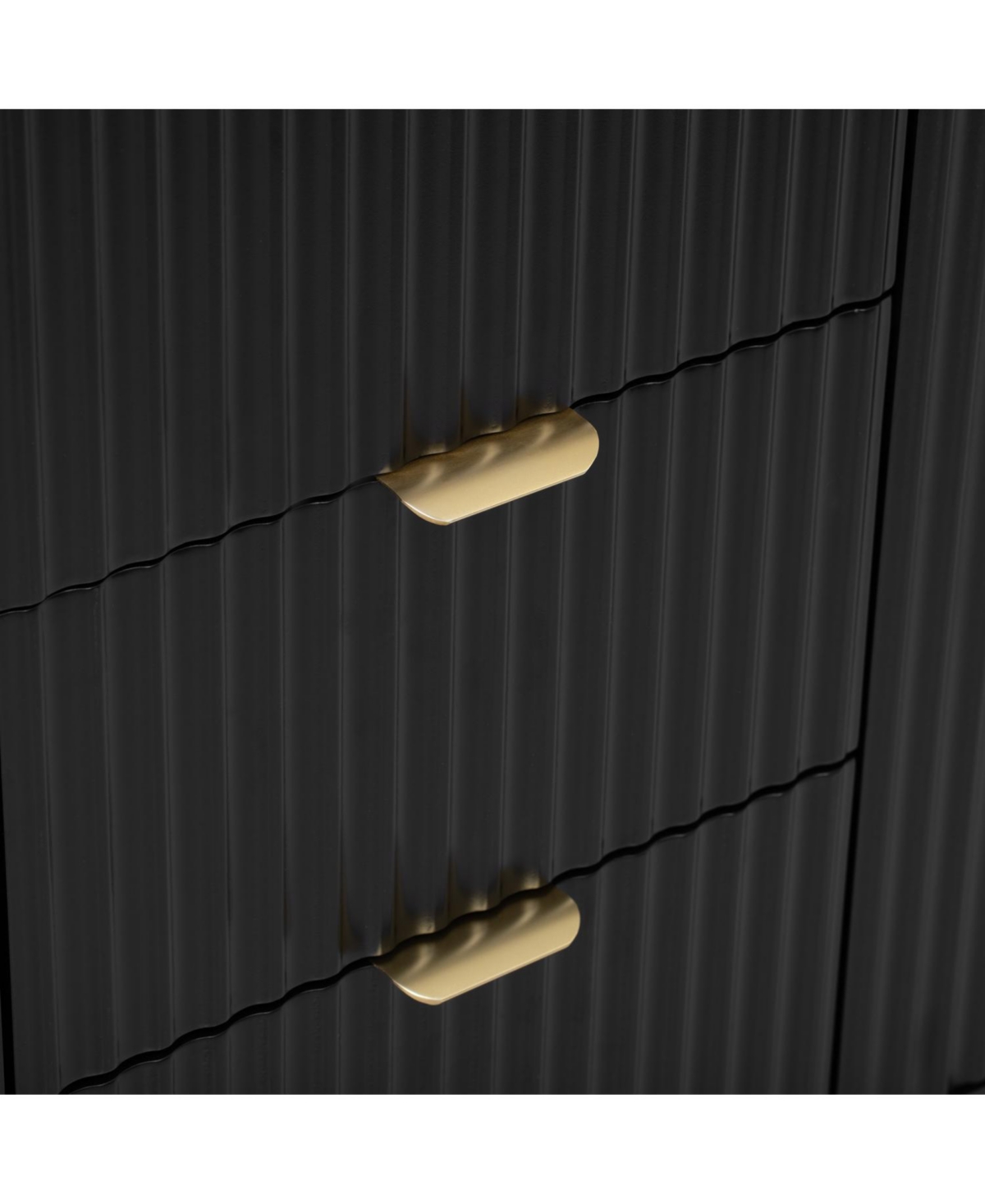 Streamdale Furniture Wave Design Sideboard - Adjustable Shelves Drawers Soft-Close Doors