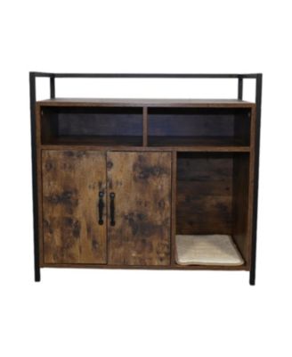 Rustic Brown Cat Litter Box Enclosure