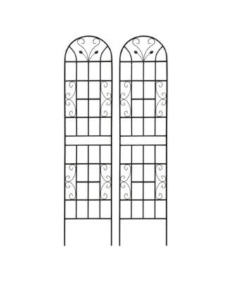 2 Pack Metal Garden Trellis, 86.7" Black