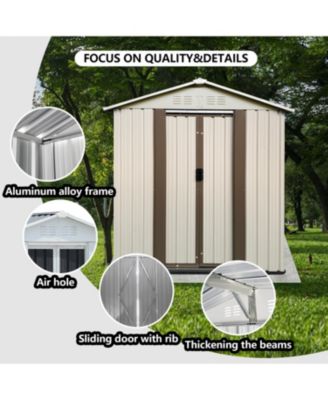 Outdoor Storage Garden Shed 5FTx3FT Apex Roof White